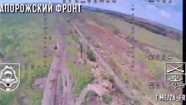 Удар FPV дроном по машине разминирования на базе Т-64 на Запорожском напр/Strike by FPV drone