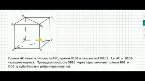 Угол между скрещивающимися прямыми.  Диагонали куба.