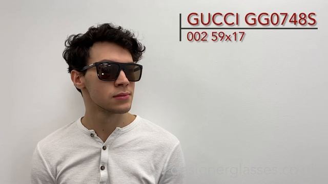 GUCCI GG 0748S GG0748S Sunglasses on a 360 turntable and model. смотреть онлайн