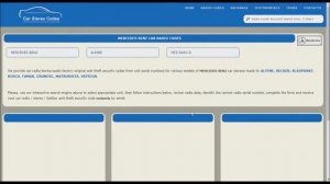 MERCEDES Car stereo codes | Online service