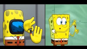 SpongeBob VS Among Us (removing a splinter)