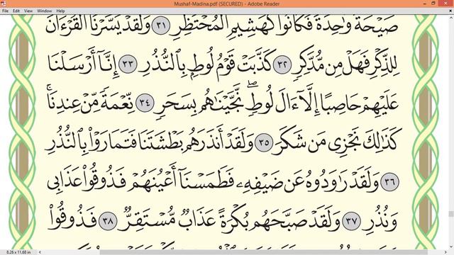 Practice reciting with correct tajweed - Page 530 (Surah Al-Qamar)