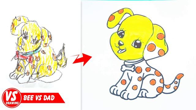 How to draw a dog puppy for kids cure drawing of animal 3 смотреть онлайн