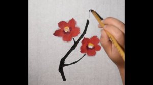 38 中国画 茶花 Chinese brush painting Camellia