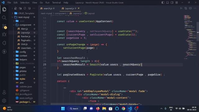 NEXTJS + MYSQL CRUD Tutorial for Beginners 2023 - #13 Search Functionality