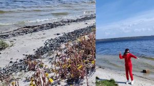 чудесная прогулка у водоема в Жаркий апрельский день