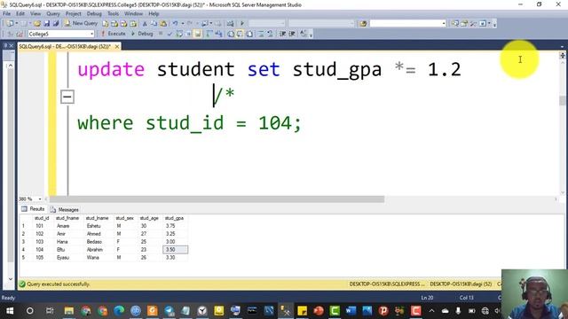 19) Learn SQL with Dagmawi-Abate; Arithmetic and Comparison Operators using MS SQL Server; Amharic