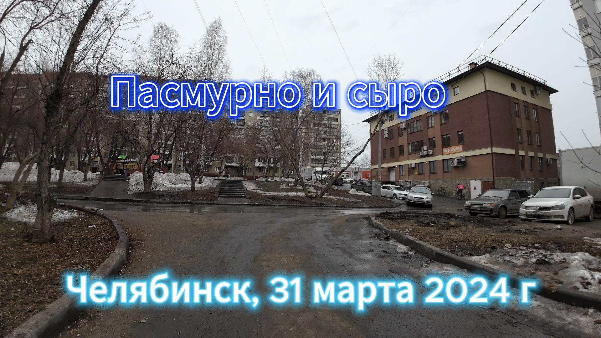 Снег сменился дождем в Челябинске 31 марта 2024 г
