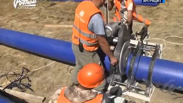Аппарат стыковой сварки ATLANT - строительство трубопровода в ЛНР смотреть онлайн