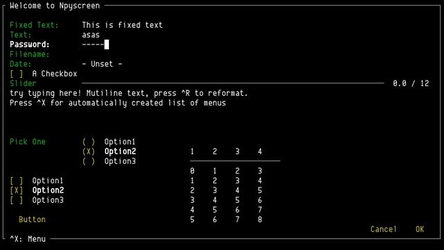 npyscreen, rapid UI development for Python/curses