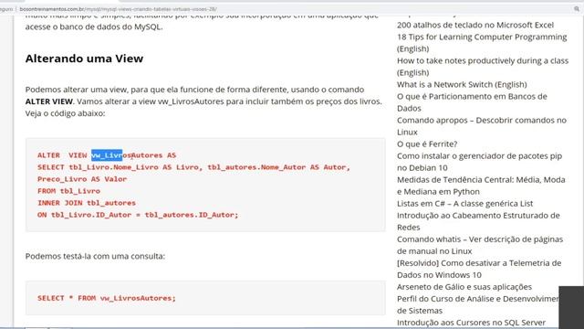 MySQL e PHP - Comandos CREATE VIEW e DROP VIEW смотреть онлайн
