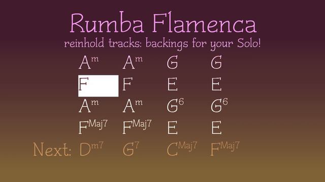 Rumba Flamenca, latin backing track for Guitar in Am, 200bpm. Play along and enjoy