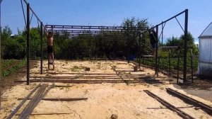 Строим навес. Металлический каркас