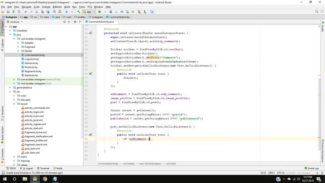 INSTAGRAM App with Firebase - Part 9 - Send Comments - Android Studio Tutorial смотреть онлайн