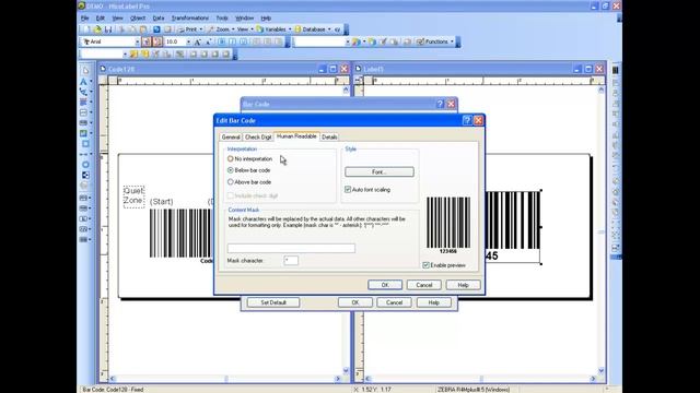 Code 128 Barcode Creation in NiceLabel