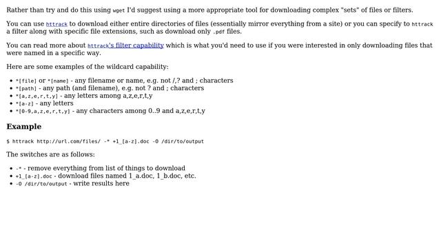Unix & Linux: How to make wget download recursive combining --accept with --exclude-directories? смотреть онлайн