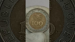 100 эскудо 1990 года. Португалия.