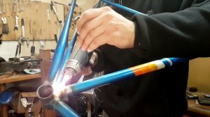 Пайка стальной рамы велосипеда, стальної рами вело сто Бориспіль