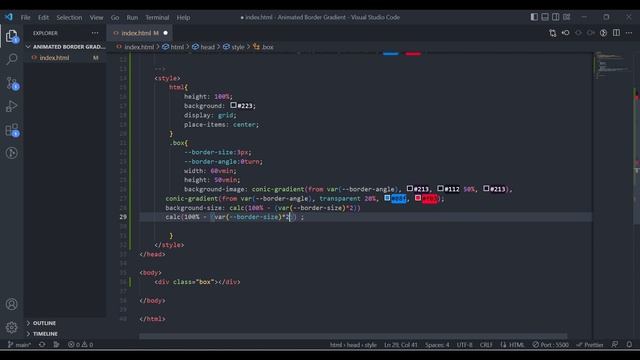 Animated Border Gradient using only Html & CSS #html #css #animation #border