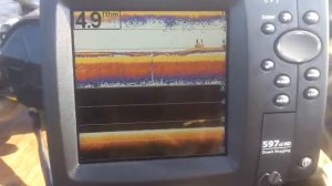 Картплоттер эхолот Humminbird 597ci HD DI Combo как видит груз даунриггера