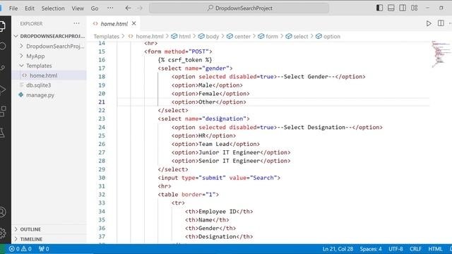 Django Search With Dropdown Filter | Create Dropdown List & Filter In Django | Django Tutorial