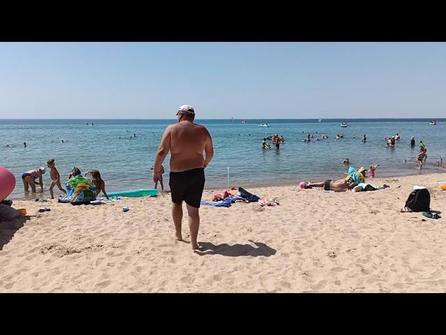 Пятница 16 июля 2021. Пекло шикарное! Водичка агонь! Евпатория. Пляж Лазурный Берег. Крым.