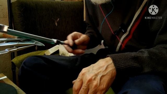 Заточка бланками с наждачкой.
