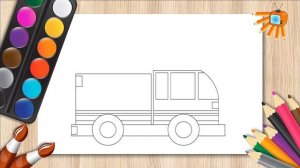 Учимся рисовать пожарную машину Уроки рисования для детей