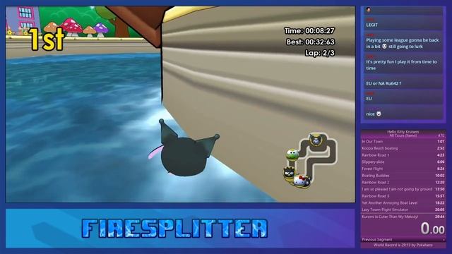 Hello Kitty Kruisers Town Center Boat Race Full run 1:33:18, and Best Lap 27:99 смотреть онлайн