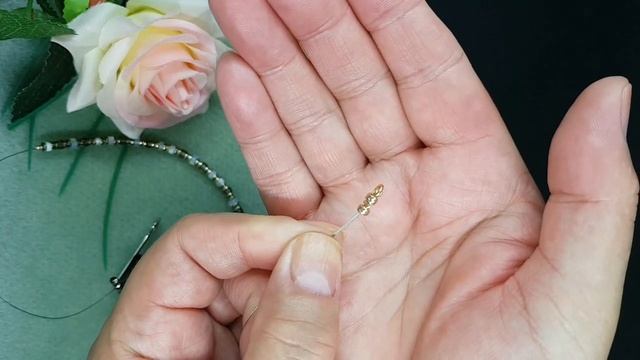 Necklace DIY. Handmade. Делаем Колье своими руками из Гематита, Лунного камня, Перламутра и Кварца