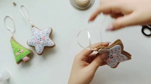 Игрушки на ёлку из фетра своими руками