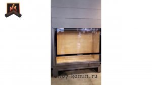 Каминная топка АСТОВ ПС 160120 с автоматическим подъемом дверцы: изготовление и установка под ключ