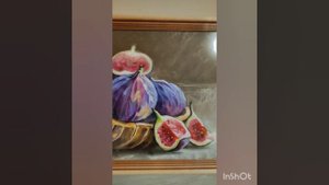 инжир пастелью #картина #инжир #фрукт #декор