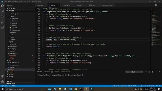 Golang HTTP User Authentication Yabi Series 9 | Golang Web Development | WebAssembly Auth System