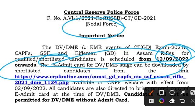 SSC GD 2021 Update | Important Notice हुआ जारी | ssc gd 2021 medical