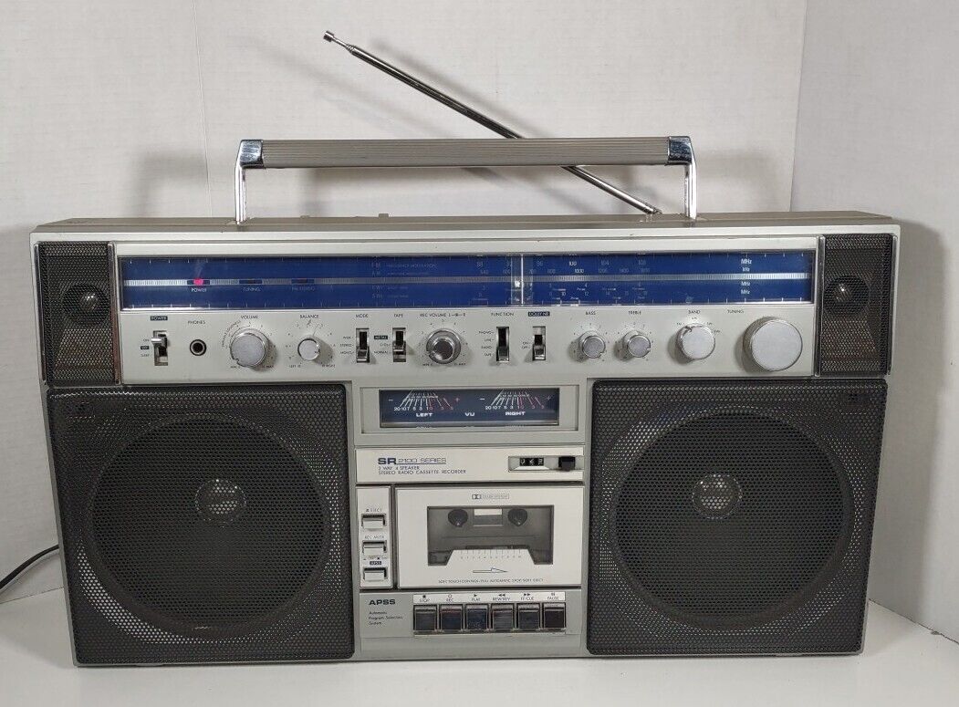 ОГРОМНЫЙ бумбокс из 80-х- винтажная стереосистема Sears SR-2199 ghettoblaster в стиле ретро-ЯПОНИЯ