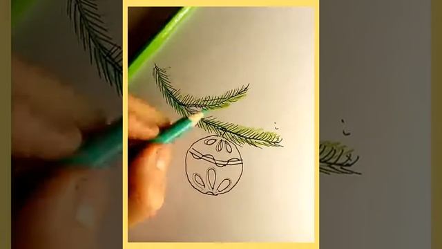 Рисуем Новогоднюю веточку .( Зимнии идеи ) смотреть онлайн