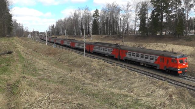 Электропоезд ЭР2Т-7182 перегон Шемякино - Обнинское смотреть онлайн
