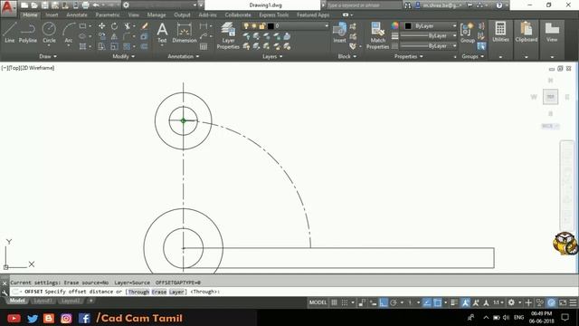 Auto CAD 2019 | Tamil Tutorial 39 | 2D Ex_14 смотреть онлайн