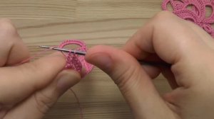 Вязание крючком  БУТОН ЦВЕТКА - мотив для ирландского кружева  crochet irish lace