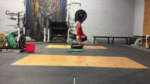 200 lb power snatch off blocks at mid shin