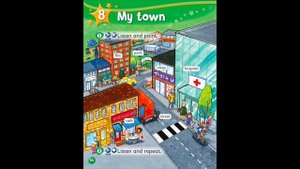 Kids Box 2, Unit 8.1 My town. Listen and point.
