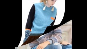 Женский Многоцветный Пуловер Спицами - 2019 / Female Multi-color Pullover Knitting Needles