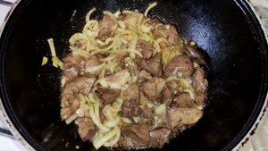 Жаркое из печени Индейки в Казане #печень #индейка #казан #еда #жаркое