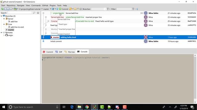 Git tutorial with github and git extensions