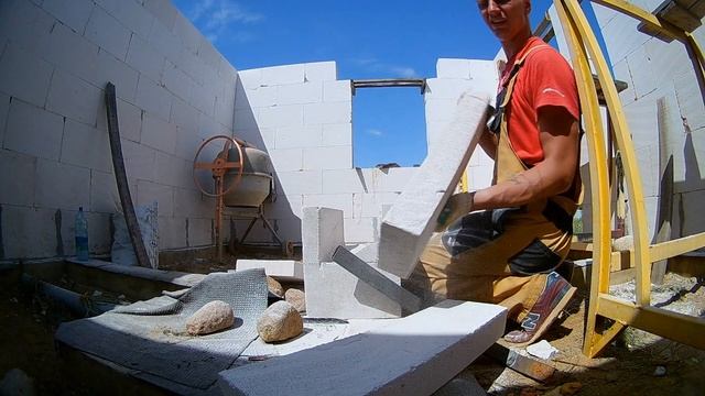 Перемычки из газобетона своими руками. Строю всё сам ! Баня 6*4. смотреть онлайн