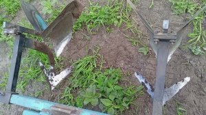Окучивание картофеля.Культиваторная лапа+окучник.