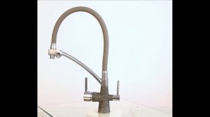 Обзор смесителя для кухни  с гибким изливом и подводкой питьевой воды Wisent 4855-24-9 (графит)