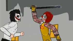 jeff the killer vs ronald mcdonald(AT2)/рисуем мультфильмы 2