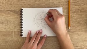 Как нарисовать шестерёнку карандашом | Рисунок для начинающих поэтапно
